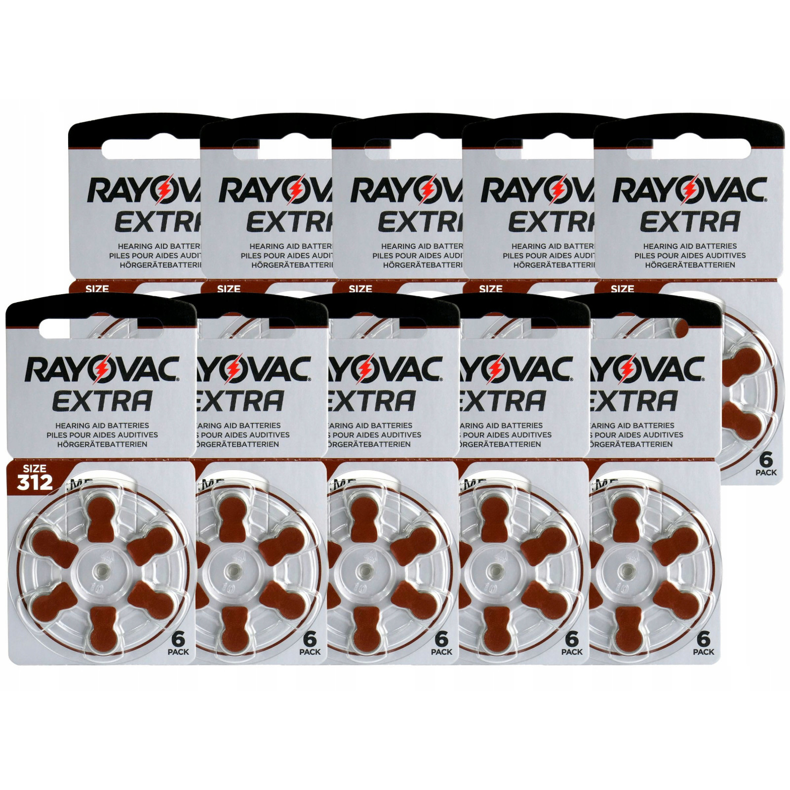 Batterien für Hörgeräte 60 Stück Rayovac Typ 312/PR41 megamix.sk