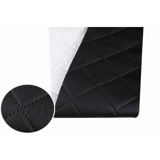 Gestepptes Eko-Leder MARINA schwarz 140 cm x 0,5 m