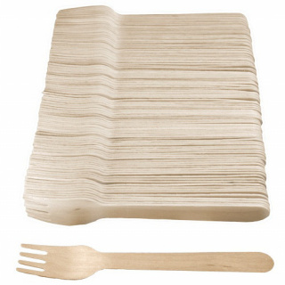 Holzgabeln 100 Stück 16cm Eco