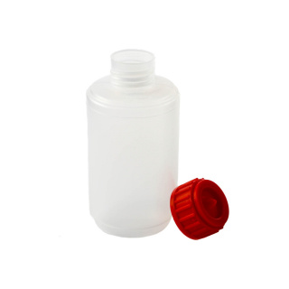 Flasche 100ml LDPE und roter Deckel
