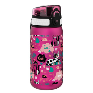 Katzen wasserflasche rosa ION8 400ml