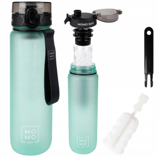 Sportwasserflasche mit Griff MomoWay helltürkis 1000ml