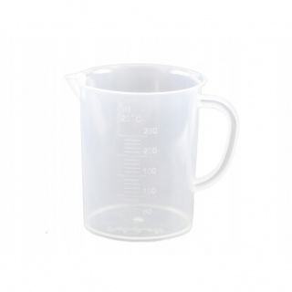 Messbecher 250ml mit Griff, Reliefskala PP 9cm
