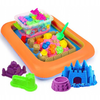 Kinetischer Sand 2 kg Farbform + Pool