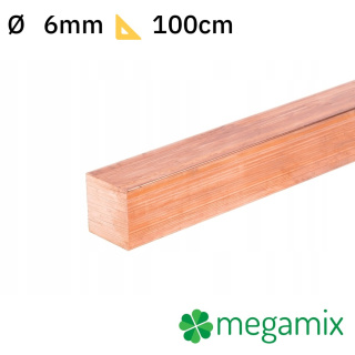 Kupfer Vierkantstab 06x06mm 100cm