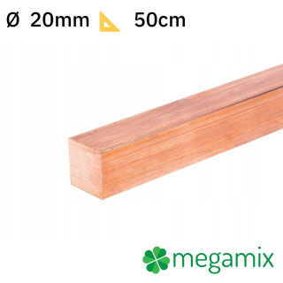 Kupfer Vierkantstab 20x20mm 50cm