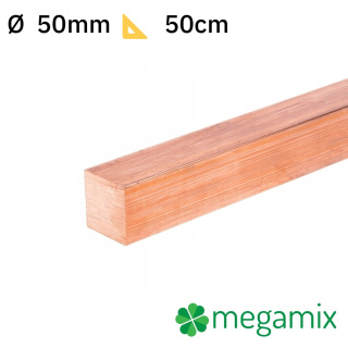 Kupfer Vierkantstab 50x50mm 50cm