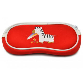 Brillenetui für Kinder rot mit Zebra SC-10C