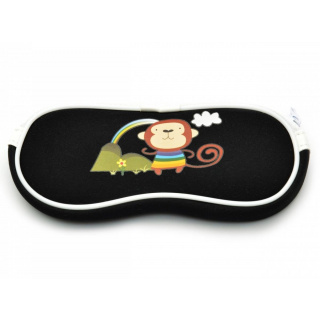 Kinderbrillenetui schwarz mit Affe SC-10a