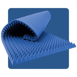Akustikpaneelschaum Pyramide 200×100 cm 8 cm blau