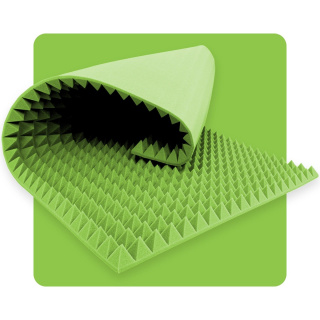 Akustikpaneel Schaum Pyramide 200×100 cm 5 cm hellgrün