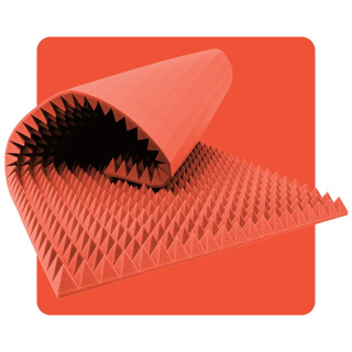Akustikpaneelschaum Pyramide 200×100 cm 6 cm Melonenfarben