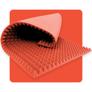 Akustischer Schaumstoff-Akustikpanel Pyramide 200×100 cm 5 cm Melonenfarbe