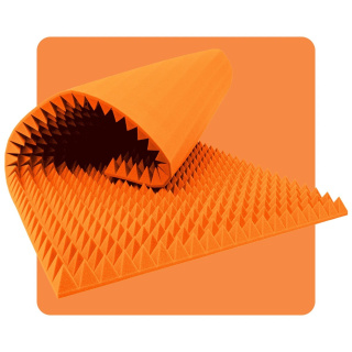 Akustikpaneel Schaum Pyramide 200×100 cm 8 cm orange