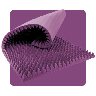 Akustikpaneelschaum Pyramide 200×100 cm 8 cm lila