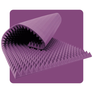 Akustikpaneelschaum Pyramide 200×100 cm 7 cm lila