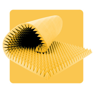 Akustikpanel Schaumstoff Pyramide 200×100 cm 5 cm gelb