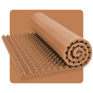 Akustikpaneelschaum Pyramide 200×100 cm 4 cm braun