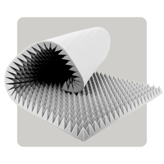 Akustikpaneel Schaum Pyramide 200×100 cm 7 cm hellgrau