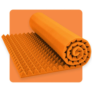 Akustikschaumpanel Pyramide 200×100 cm 4 cm orange