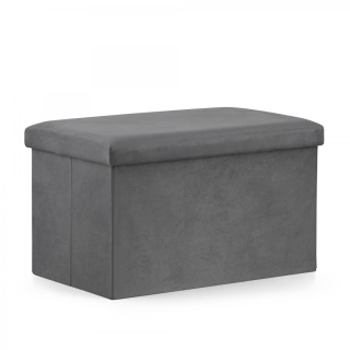 Klappsitz mit Stauraum XL 38x61x38cm grauer Samt