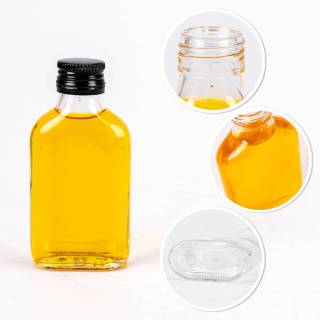 Glasflasche 10 Stück 100 ml 12 cm flach