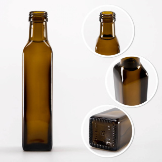 Glasflasche 5 Stück 250ml 21cm MARASCA oliv