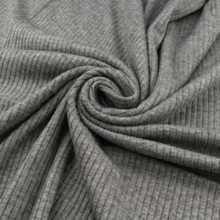 Viskose-Strickstoff grau meliert Streifen 0,5m