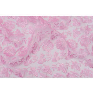 Stoff Spitze Guipure hellrosa auf Rolle 0,5m