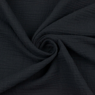 Baumwollmusselin Stoff schwarz 100% Baumwolle 0,5m