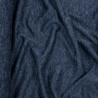 Stoff Strickware Marineblau Meliert Elastisch 0,5m