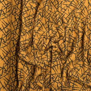 Angora-Strickstoff senffarben Flecken Muster 0,5m