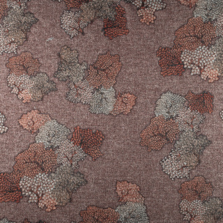 Stoff Strickware Lurex braun Blätter Muster 0,5m