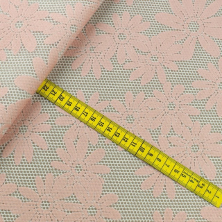 Stoff Netzstoff Tüll Pfirsich Blumen 0,5m