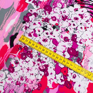 Stoff Jersey ITY rosa Blumen Strickware 0,5m