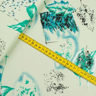 Stoff Jersey ITY grün Blätter Strickware 0,5m