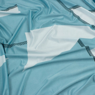 Stoff Jersey ITY türkis Muster Strickware 0,5m