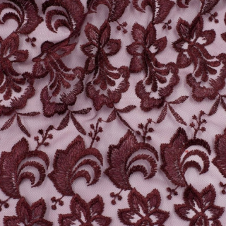Stoff Spitze Gipiura bordeaux auf Rolle 0,5m