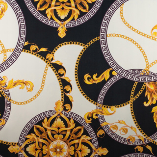 Stoff Barbie Marchiano schwarz glatt italienisches Muster 0,5m
