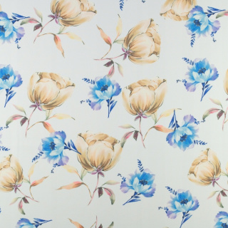 Stoff Barbie Marchiano cremefarben glatt Blumenmuster 0,5m