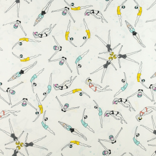 Stoff Silki weiß synchronisierte Schwimmer Muster 0,5m