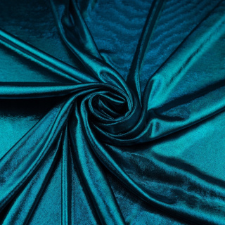 Stoff Strickware metallisch meergrün Glanz 0,5m