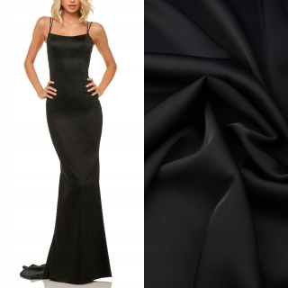 Stoff für Abendkleider schwarz glatt 0,5m