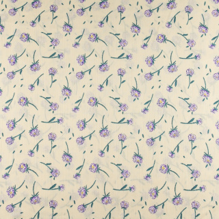 Chiffonstoff beige glatt Blumenmuster 0,5m