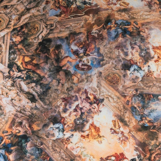 Seidenchiffon Stoff beige Fresken 0,5m