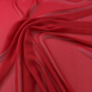Stoff Chiffon rot glatt ohne Muster 0,5m
