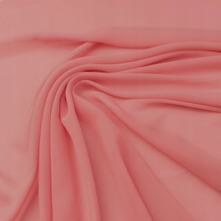 Stoff Chiffon schmutzig korallenfarben glatt ohne Muster 0,5m