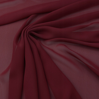 Dunkelmalinafarbener, glatter Chiffonstoff ohne Muster 0,5m
