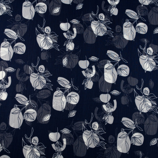 Krepp-Chiffon-Stoff marineblau glatt Blumen 0,5m