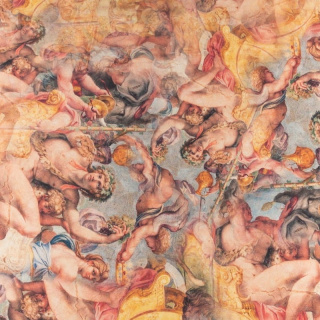 Seidenchiffon Stoff beige glatt Freskomuster 0,5m